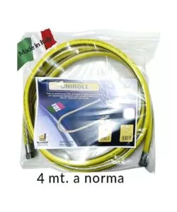 Tubo flessibile gas 4 metri 1/2 mf inox a norma en 15266 per piano cottura/cucina uniroll